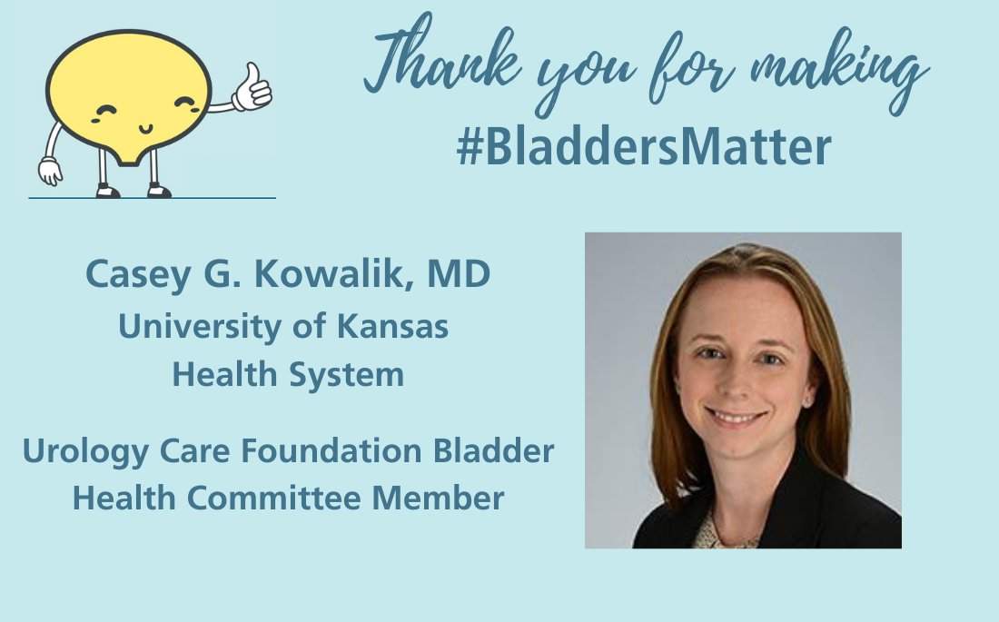 We are sending a big "THANK YOU" to Dr. Kowalik for all she does in support of bladder health awareness, specifically as it relates to female urology/pelvic medicine and reconstructive surgery!

Thank you!

#BladdersMatter