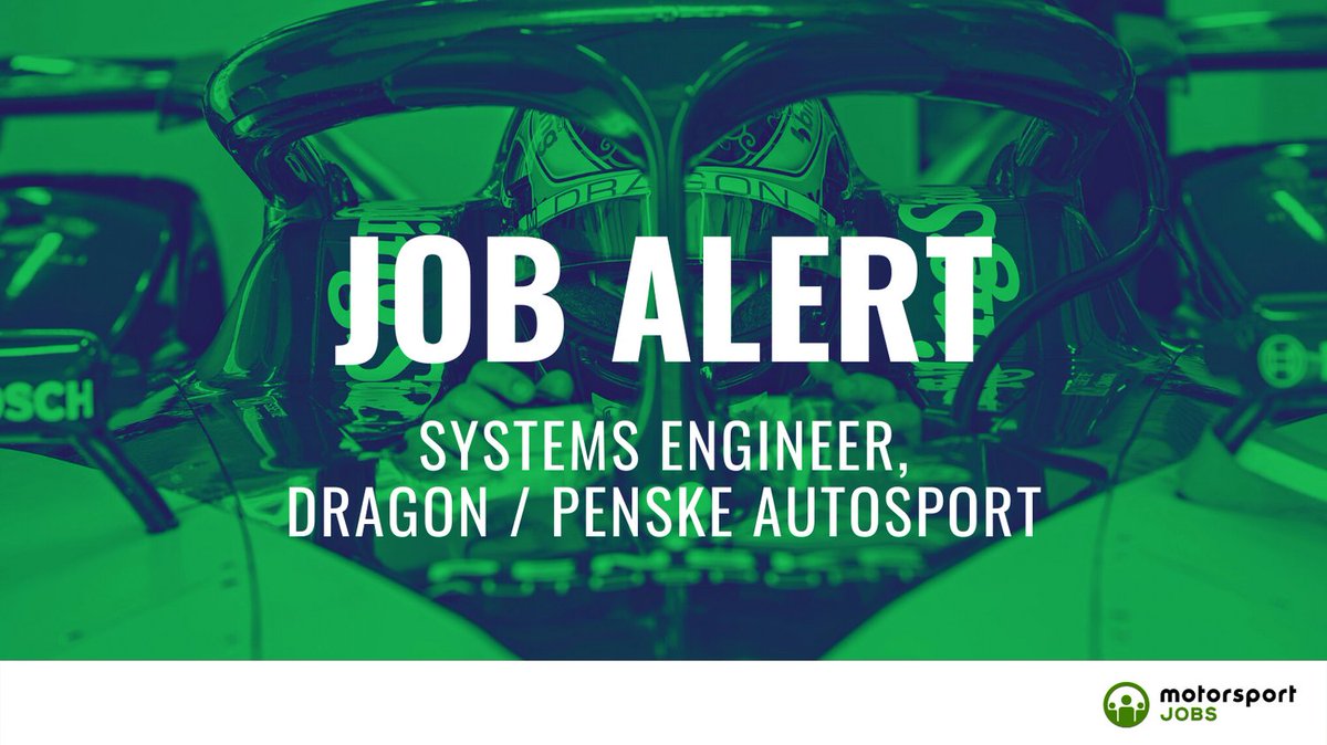 Motorsport_Jobs's tweet photo. Systems Engineer with @DragonRacing_FE
Apply π https://t.co/X9EjSHG1mK
#motorsportjobs #motorsport #jobs #jobalert #autosport #jobsinmotorsport #hiring #formulae #fe #eprix #racing #TPMS #sensors #Python #java #VBA #Electrical #Tyre #chassis #atlas #windarab #data #HIL https://t.co/xPm1GNRVxT