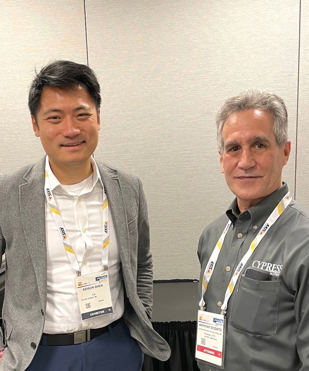 CypressSolution's tweet photo. Making new friends at #ISCEast! At left, Edison Shen, SIA's new Director of Standards and Technology, and our own Tony Diodato, who co-chairs SIA's OSDP Working Group.
@SIAonline #OSDP #OpenSupervisedDeviceProtocol @ISCEvents https://t.co/6WjnlmS1sB