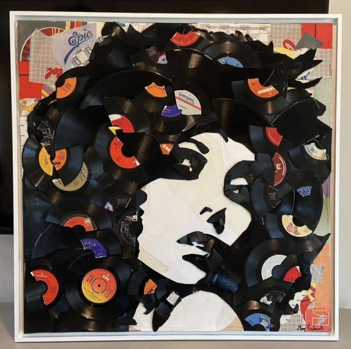 Incredible artwork of The Hoople album cover made completely out of vinyl records and their packaging by Greg Frederick (@VinylPopArt)!