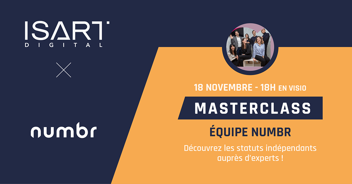 isartdigital's tweet photo. MASTERCLASS - #Numbr 🎙️

Nous avons le plaisir de recevoir ce soir l'équipe d'experts de Numbr pour une Masterclass en visio sur les statuts indépendants ! https://t.co/1vx8seB8Z8