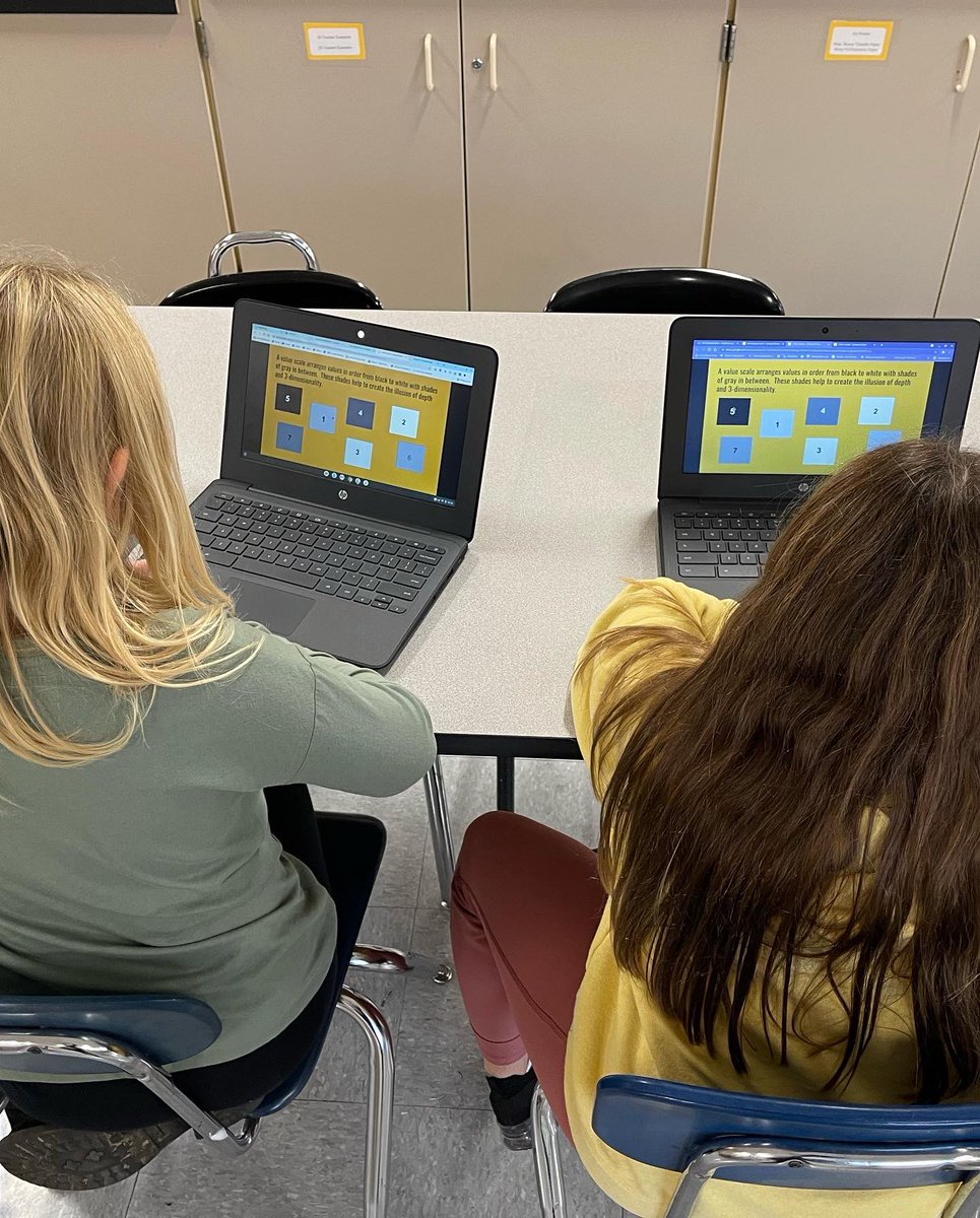 MrsAmandaRusso's tweet photo. Fourth grade is attempting an art-themed digital escape room today.  I love seeing their engagement and hearing their excellent problem solving strategies.  Will anyone escape before class is over??  🕵️‍♀️ 🕵️‍♂️ @lapelelementary #lapelelementary https://t.co/NTs99OaMJz