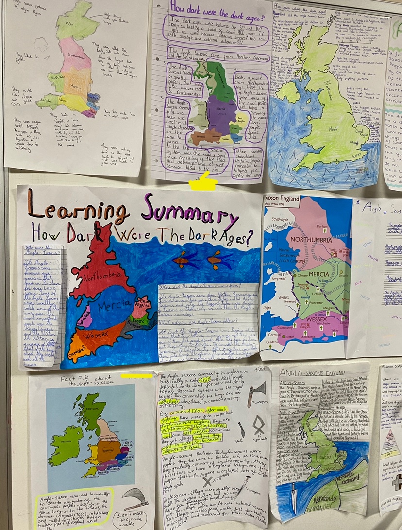 historymr_f's tweet photo. Such amazing homework from our new year 7 historians on our ‘How dark were the dark ages?’ Enquiry! Love it @osahums https://t.co/ZmbYkgLGHt