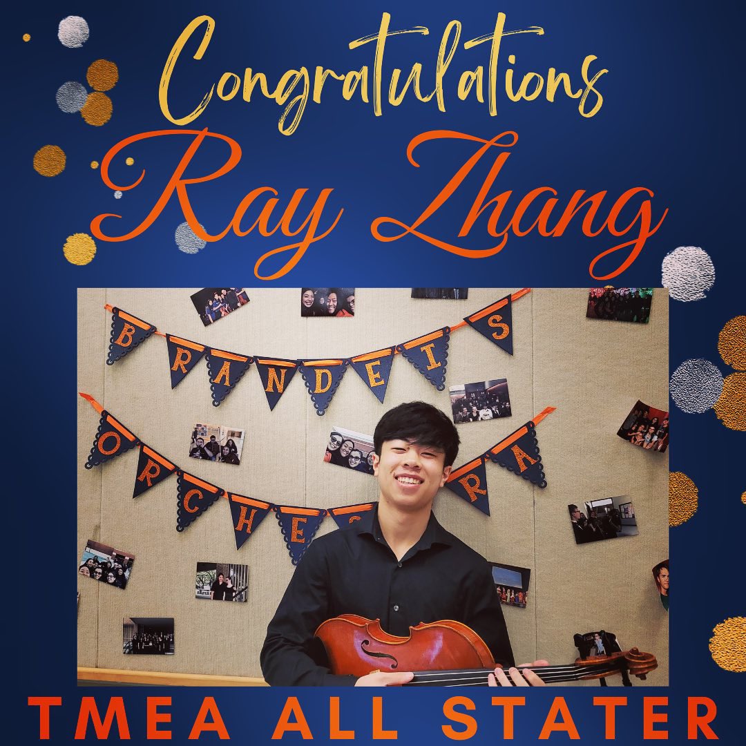 BrandeisHSOrch's tweet photo. Congratulations to Ray Zhang for earning 3rd chair in then TMEA All State Competition! @NISDBrandeis @NISD @geriberger08 @NISD_FineArts https://t.co/ZrhLDUoXUx