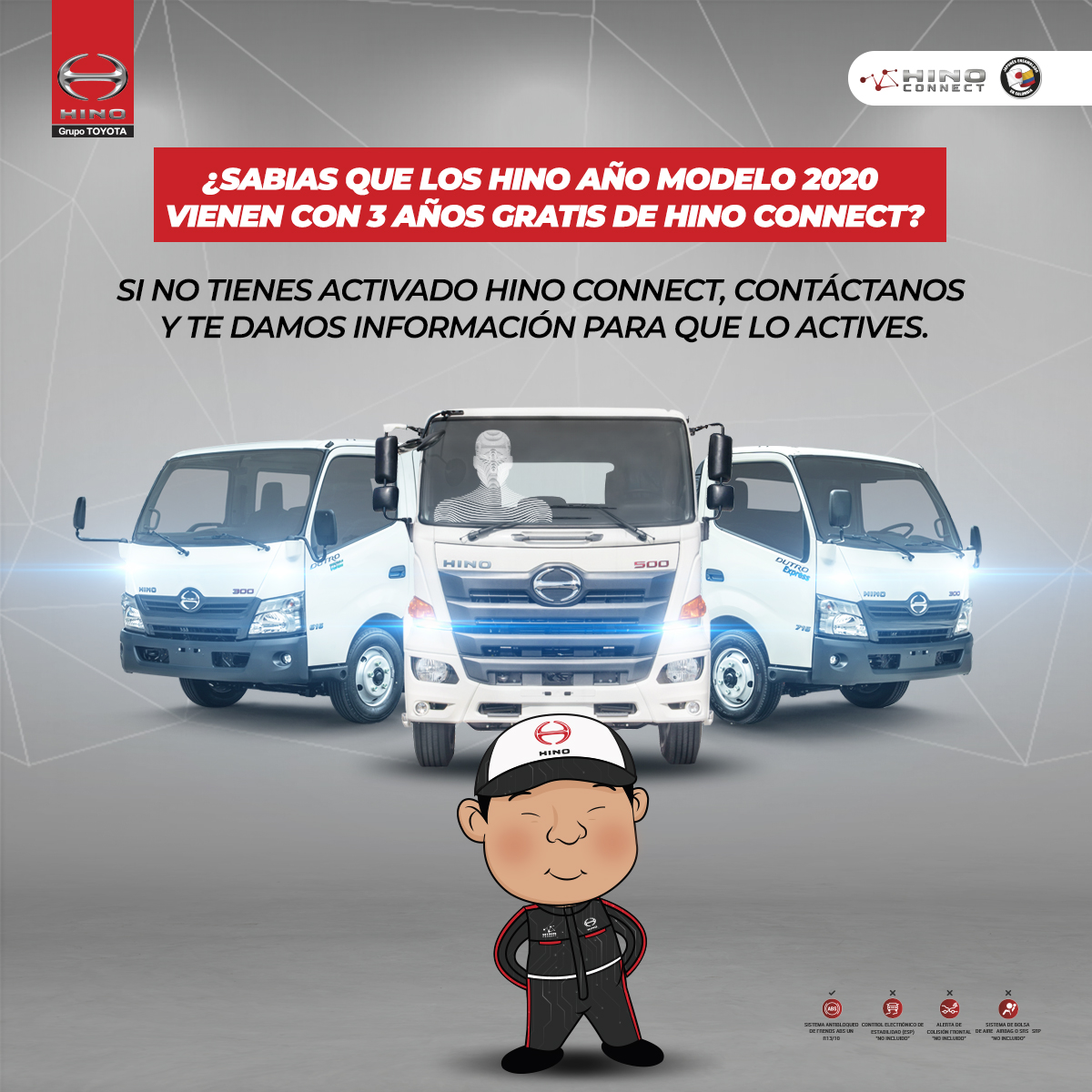 HinoColombia's tweet photo. Si aún no tienes activo #HinoConnect en tu unidad, nuestro equipo de expertos te ayudarán con tus dudas de la plataforma. Comunícate con nuestra línea PBX: 3235639245 para más información. https://t.co/gclqELrxWi