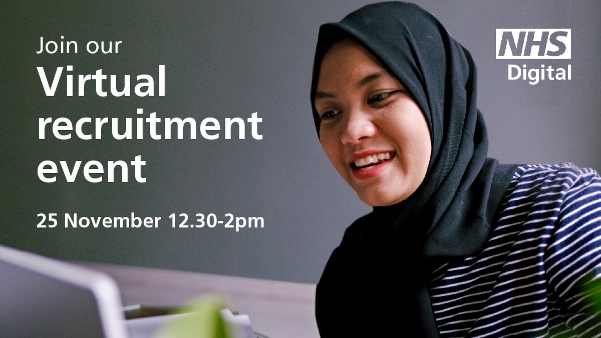 NHSDigital's tweet photo. Do you want to become part of the team that designs, builds, and maintains the digital infrastructure that supports the NHS to save and improve lives? #NHSDigitalcareers 

Book your place at our recruitment event now 👇 
https://t.co/Wq5MxI20qg https://t.co/MCZ2a8oNY5