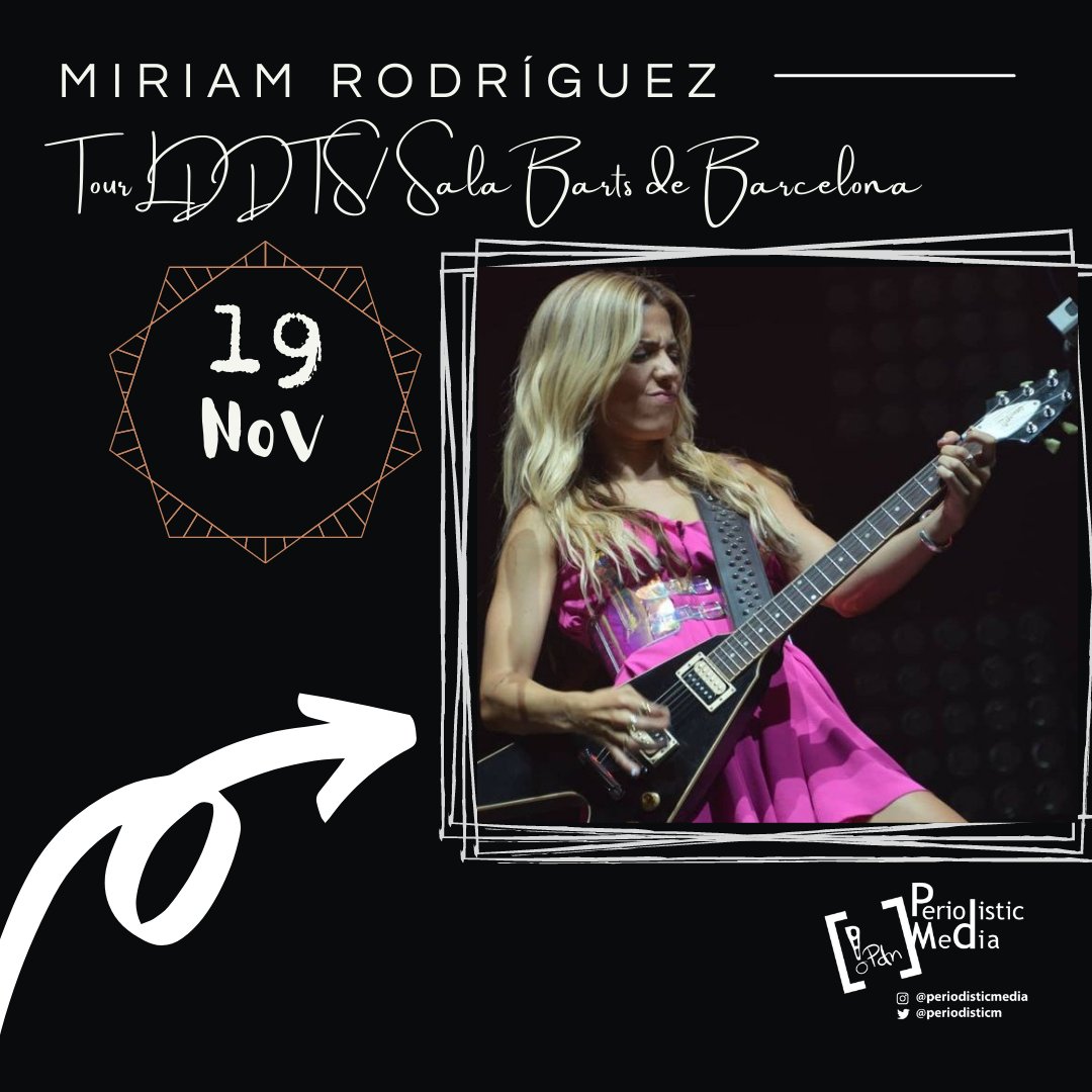 PeriodisticM's tweet photo. Este viernes 19 de noviembre 🖊️📸🎥 estaremos en el #TourLDDTS de @miriamrmusic_ en la @BARTSbcn de #Barcelona.¡Síguenos y no te pierdas nuestras publicaciones! #MiriamRodríguez #LDDTS
📸 @miriamrcfo https://t.co/kfUyjJ0x6n