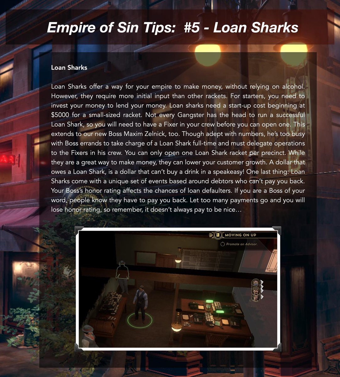 Here’s some more tips on Depot fights and Loan Sharks.