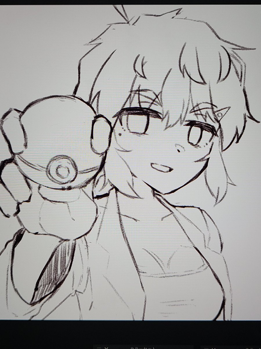 メガネが無いとカッコいい成分が増すへるちゃん(これから着けます)。ボールの握りは得意のフォークボール。ブリリアントダイヤモンド配信は22時開始予定です!⚡️