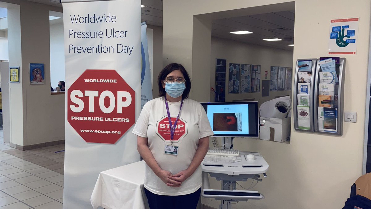 ConnollyNursing's tweet photo. TVN Debbie Deegan & Falls Coordinator Jennifer Nugent leading awareness with the CHB team on World Pressure Ulcer Prevention Day
@EPUAP1 @mrsmariamc
#stopthepressure2021
#SSKIN
S - SKIN
S - SURFACE
K - KEEP MOVING
I - INCONTINENCE
N- NUTRITION & HYDRATION
#Timeispressure https://t.co/hlyEkd6kTN