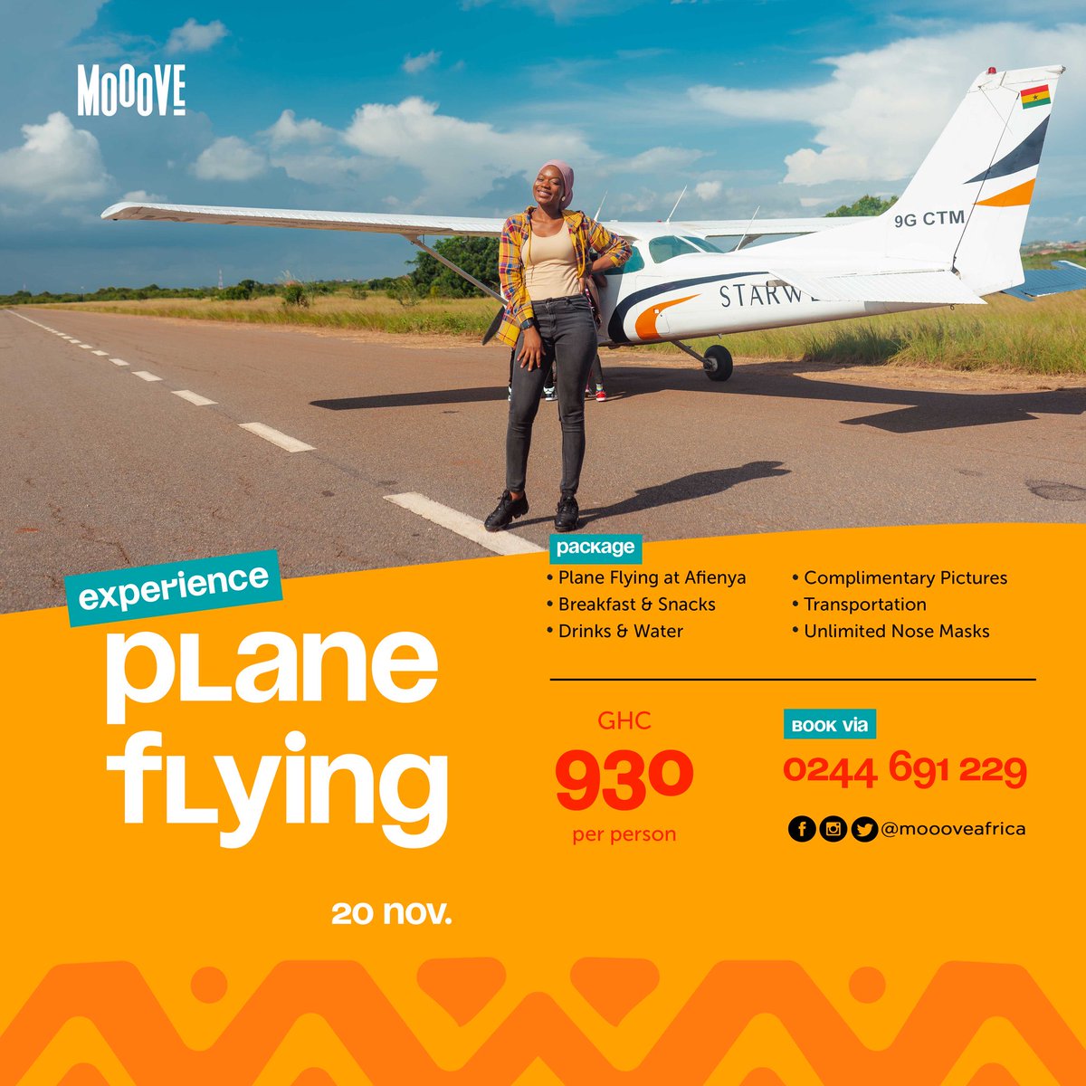 MoveWithPhish's tweet photo. We’ve got 3 slots available for this Saturday’s plane flying experience in Afienya.
DM @moooveafrica or WhatsApp 0244691229 to grab them.
#ExperiencePlaneFlying https://t.co/Yoi8R36zAF