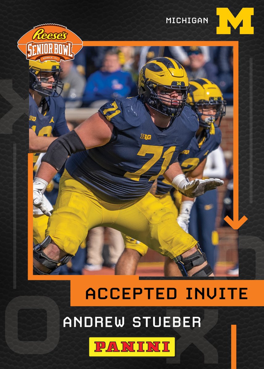 Reese's Senior Bowl (@seniorbowl) on Twitter photo #GoBlue OL Andrew Stueber (<a href="/AndrewStueber99/">Andrew Stueber</a>)from <a href="/UMichFootball/">Michigan Football</a> the 2022 @Reeses Senior Bowl!!!
😤😤😤 #TheDraftStartsInMOBILE™️
@JimNagy_SB <a href="/PaniniAmerica/">Panini America</a> #RatedRookie #GoBlue OL Andrew Stueber (<a href="/AndrewStueber99/">Andrew Stueber</a>)from <a href="/UMichFootball/">Michigan Football</a> the 2022 @Reeses Senior Bowl!!!
😤😤😤 #TheDraftStartsInMOBILE™️
@JimNagy_SB <a href="/PaniniAmerica/">Panini America</a> #RatedRookie