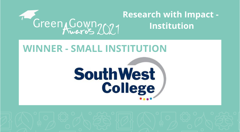greengowns's tweet photo. Winner of the Research with Impact - Institution Award for a small institution is @swccollege @renewableeng

Huge congratulations!

https://t.co/y6qtll3OW5 https://t.co/8gx1qUb9od