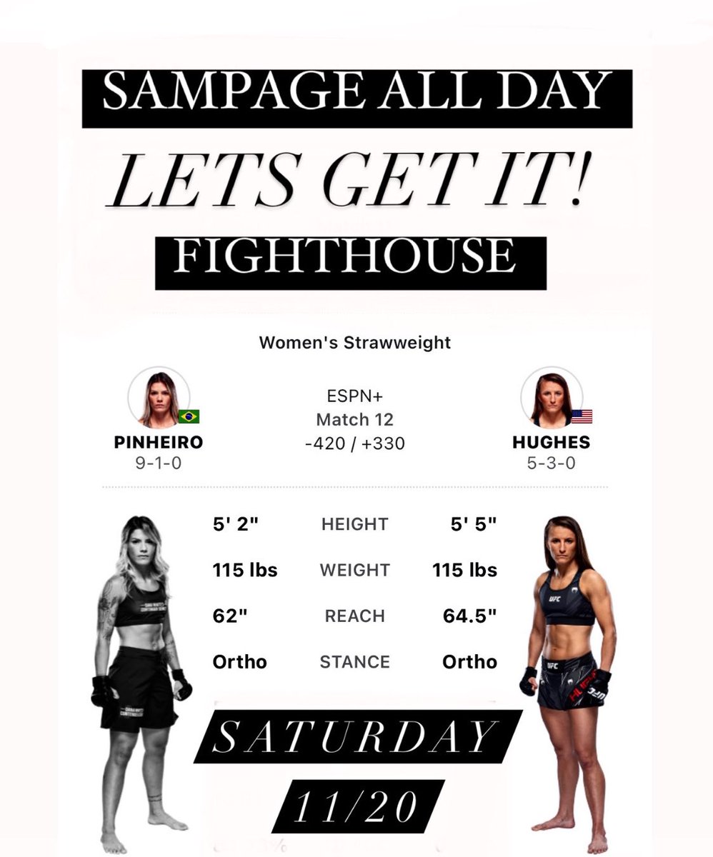 DanielleFredr15's tweet photo. Iโm so excited to see @SamHughesMMA back in that UFC Octagon!!! This UFC Fight Night is gonna be one for the books!!! LFG SAM!!! ๐ #SamHughes #UFC #UFCVegas43 #SampageAllDay #CatalystMMA #FightHouse https://t.co/y1NETtRg1C