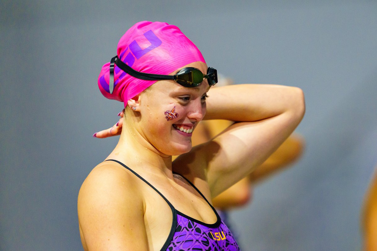 LSUSwimDive's tweet photo. Women's 100-Fly | Maddie Howell and Sasha Ramey both earned personal bests to take second and third in Heat 3!

2⃣ - Howell (55.29)
3⃣ - Ramey (55.41) https://t.co/4UOui7d1n0