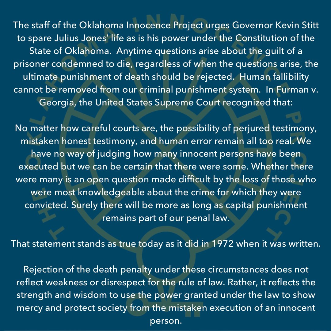 OK Innocence Project tweet media