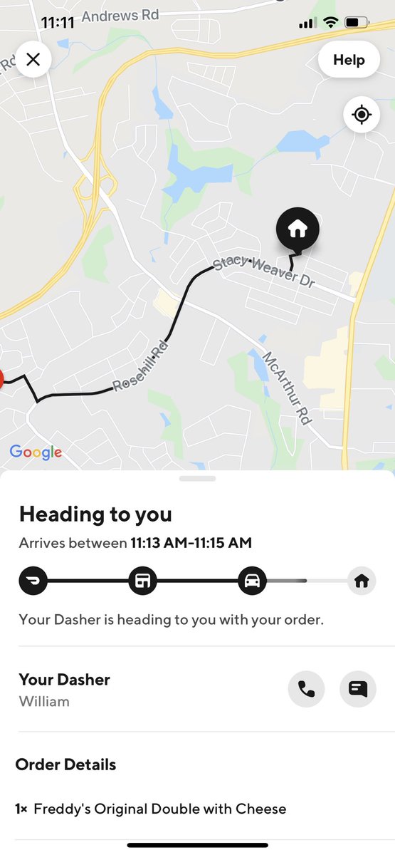 TreyNapoleon's tweet photo. @DoorDash This is getting ridiculous. Why select 5-15 minutes?? This driver picked up my food from a restaurant (@FreddysUSA) that is 300 yards from my house, drove past my house 3 miles and went somewhere else for 10 minutes. #notthefirsttime #coldfood #neveragain https://t.co/pgt3lHKJUV
