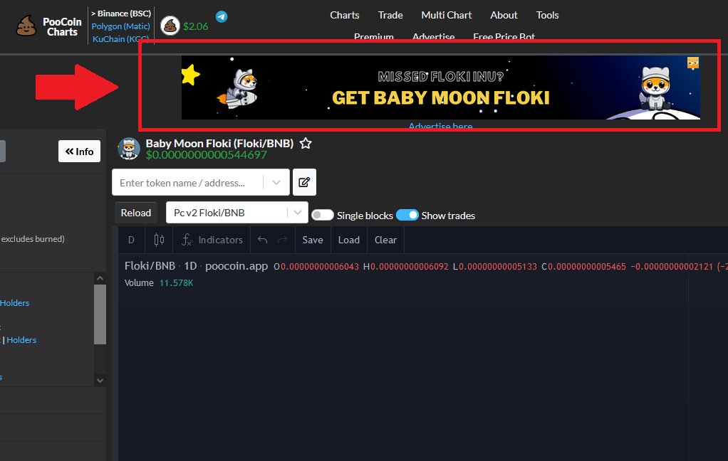 Launched banner ads on poocoin.app

#Floki #BMFloki #dogelon #SHIB $doge