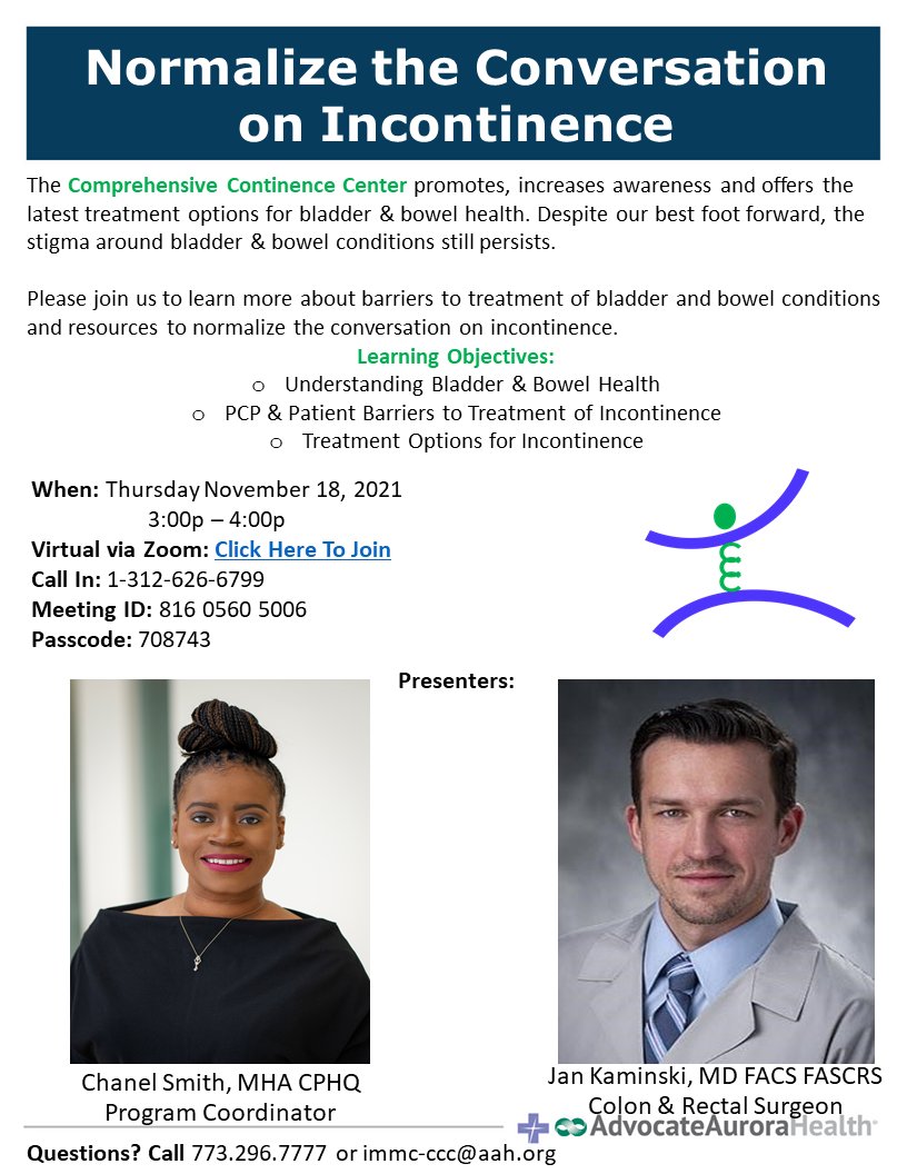 letstalkccc's tweet photo. Join the conversation on incontinence TODAY with Colon &amp; Rectal Surgeon Dr. Jan Kaminski! #bladderhealthmonth

https://t.co/inn0eOaG7z https://t.co/m5xtlygjRw