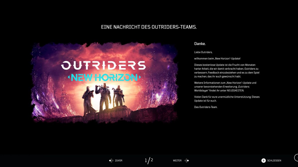 in7ead's tweet photo. Outriders Update "New Horizon" (1.16.0.0) is now live on Stadia
#Stadia #Outriders #PeopleCanPatch https://t.co/itk1xkGsS4