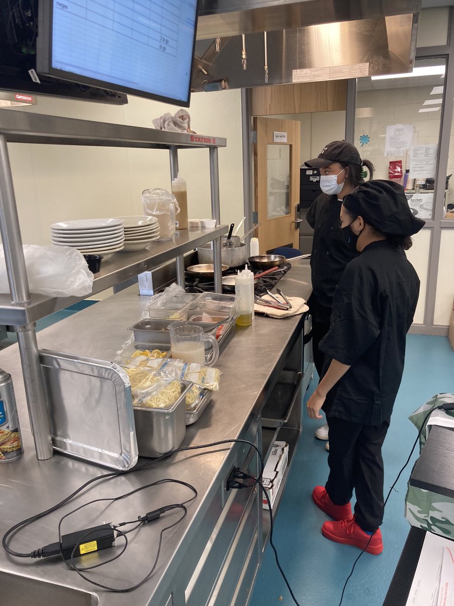 BCIT Medford Culinary Arts seniors working the kitchen for staff meals! @BCITTWEETS