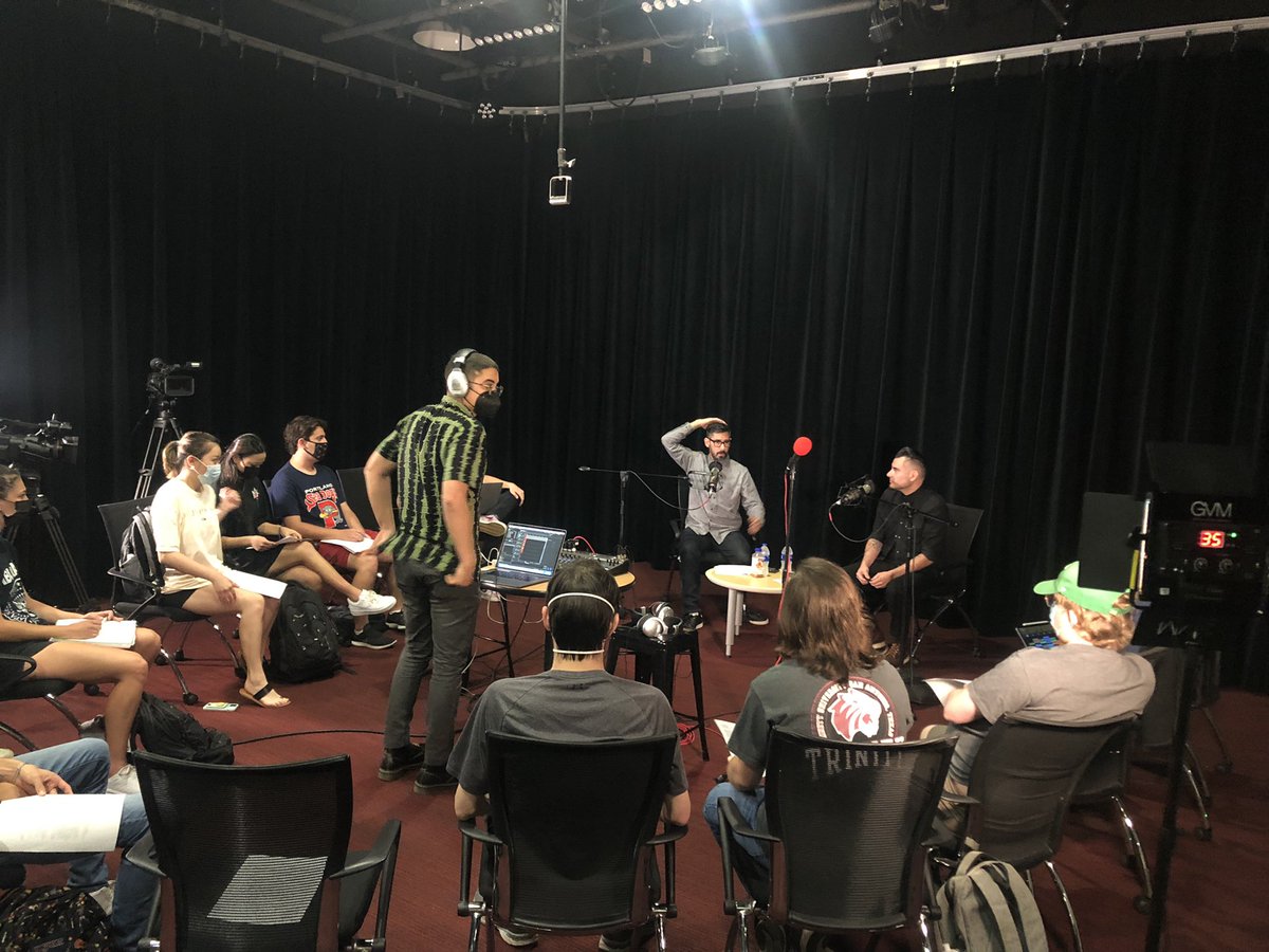 COMM 3341, Audio Production: Podcasting, has been developing an investigative podcast about San Antonio neighborhood development🎙 Here they are interviewing a former resident of the Loma Park area! Can’t wait to hear the podcast😁👏🏻