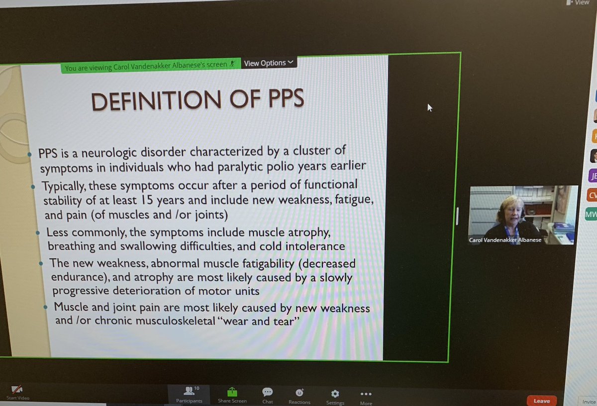 Dr. Carol Vandenakker Albanese of <a href="/UCDavisPMR/">UC Davis Physical Medicine and Rehabilitation</a> is well known for her expertise in post-polio syndrome and established the UC Davis Post polio clinic in 2001. A great learning opportunity from a leader in the field today at <a href="/KU_PMR/">KU PM&R</a> didactics. #physiatry