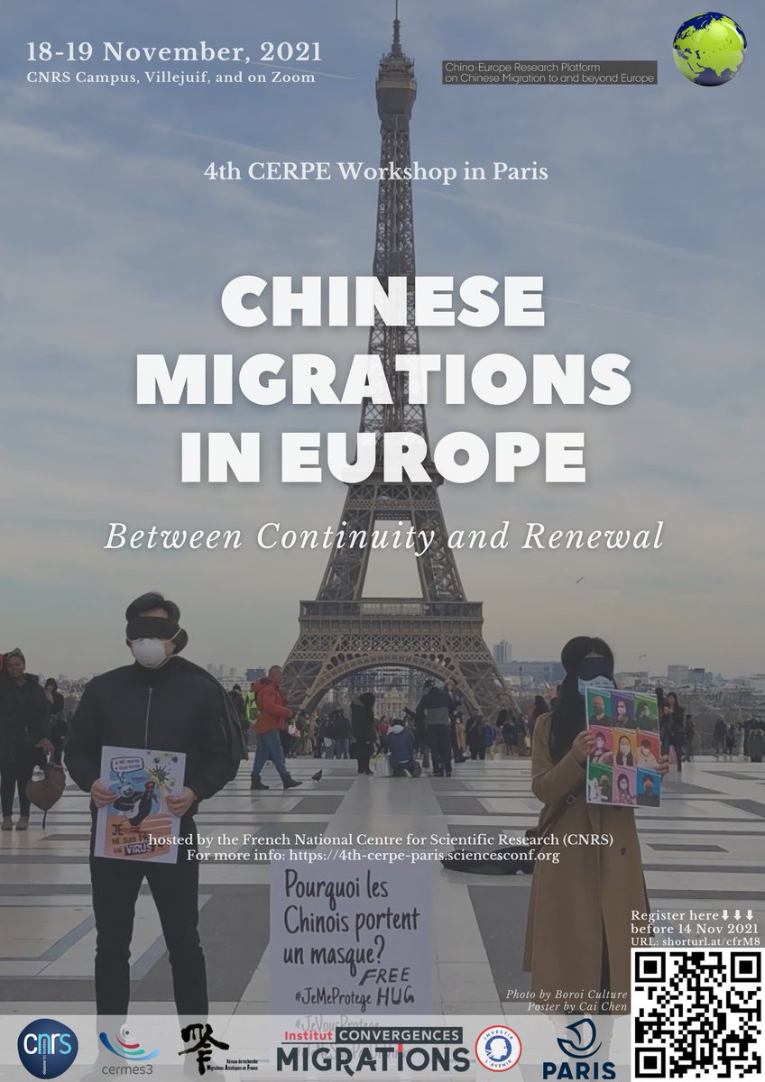 MAF_reseau's tweet photo. RdV demain le 19 nov. pour les 4 autres sessions du 4e CERPE workshop: 
4) Covid-19, Health and Care; 
5) Racialization, Citizenship and Struggles Online and Offline;
6) Students Mobilities, New Cosmopolitism and Multi-identity;
7) New Migratory Dynamics between China and Europe https://t.co/ZSzx4ugbWJ