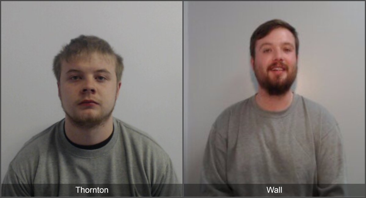 #JAILED These two have been jailed today after being rumbled by detectives investigating a drugs line that profited around £80k from the criminal exploitation of boys. Ryan Wall, 24, and Christopher Thornton, 20, trafficked class A drugs and vulnerable young people to Blackpool.