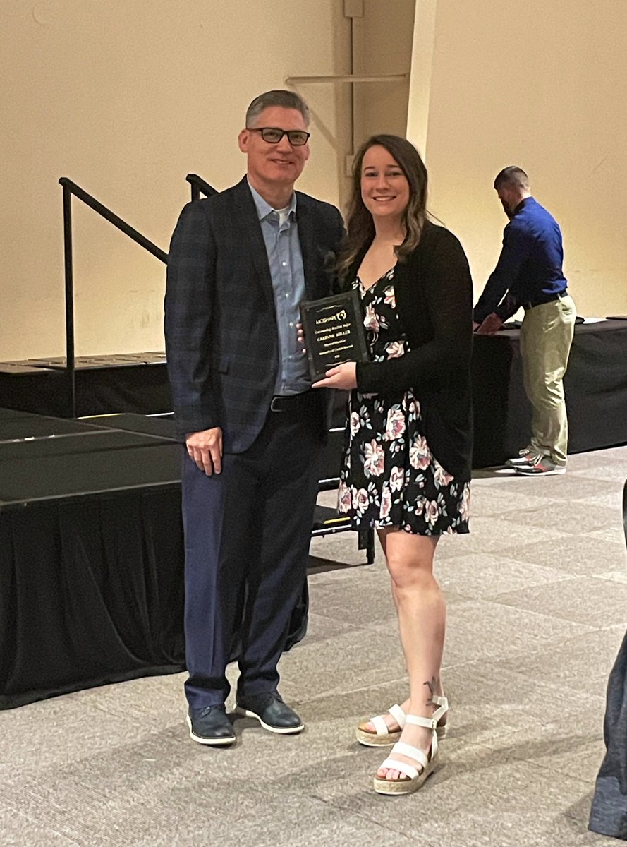 UCMPhysEd's tweet photo. We are SO proud of these @UCMPhysEd students & alum who received well-deserved recognition at the #LevelUp2021 @MOSHAPE1 convention! @project_physed- #elementaryTOY @kspiersPE-#youngprofessional @Stehle_PE-#serviceaward Carinne Miller (2021)/Emily Sharpe (2020)- #majoroftheyear https://t.co/emT3ckKKnm