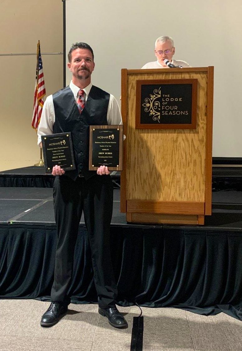 UCMPhysEd's tweet photo. We are SO proud of these @UCMPhysEd students & alum who received well-deserved recognition at the #LevelUp2021 @MOSHAPE1 convention! @project_physed- #elementaryTOY @kspiersPE-#youngprofessional @Stehle_PE-#serviceaward Carinne Miller (2021)/Emily Sharpe (2020)- #majoroftheyear https://t.co/emT3ckKKnm