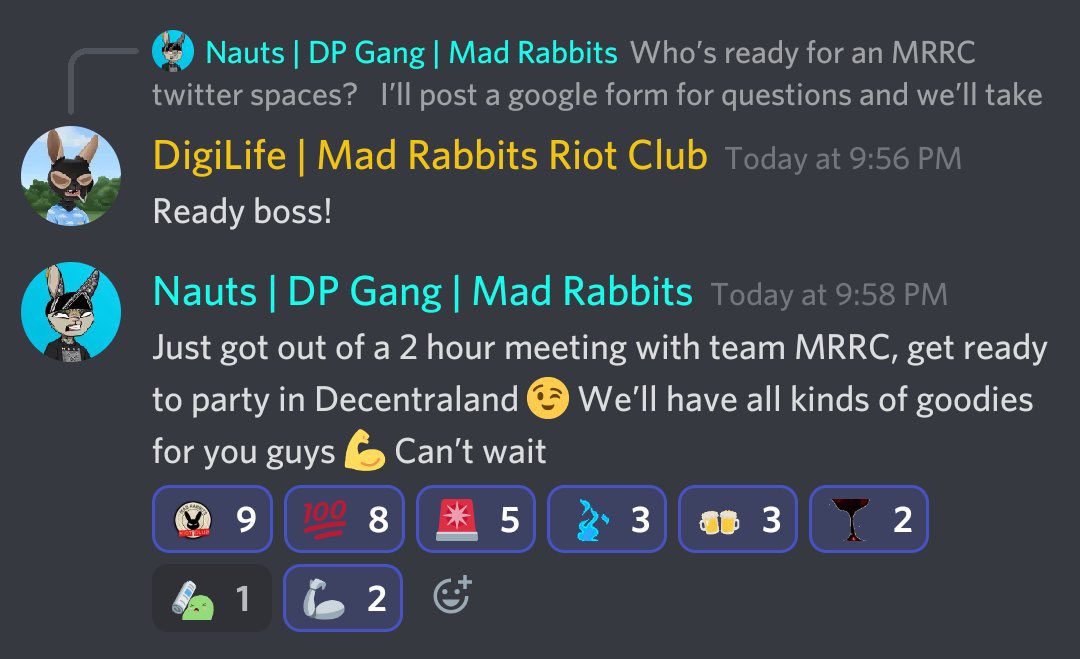 NTORIUS's tweet photo. 🟦🟥 Mad Rabbits Riot Club is only one month in. We’ve been grinding so hard… we’re READY for a party!!! 👀👀👀

#MRRC #MadRabbitsRiotClub @MadRabbitsRC #RabbitFence #Decentraland https://t.co/wCT0zTpsrM
