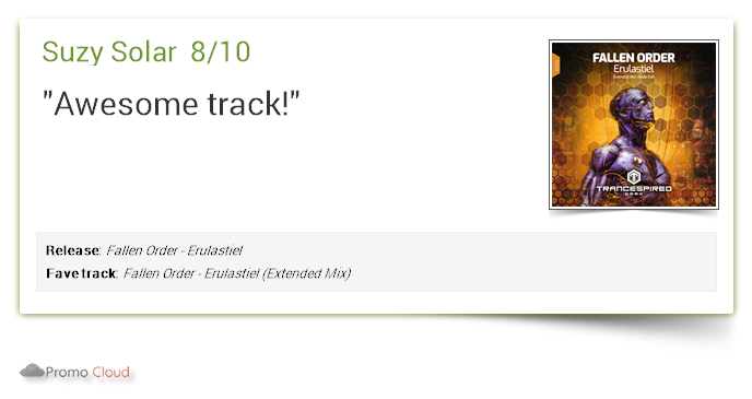 TrancespiredD's tweet photo. @DJSuzySolar supports: Fallen Order - Erulastiel 8/10 @FALLEN_ORDER_ #newrelease https://t.co/KTCflAvOgP https://t.co/9kDG1NK7bM