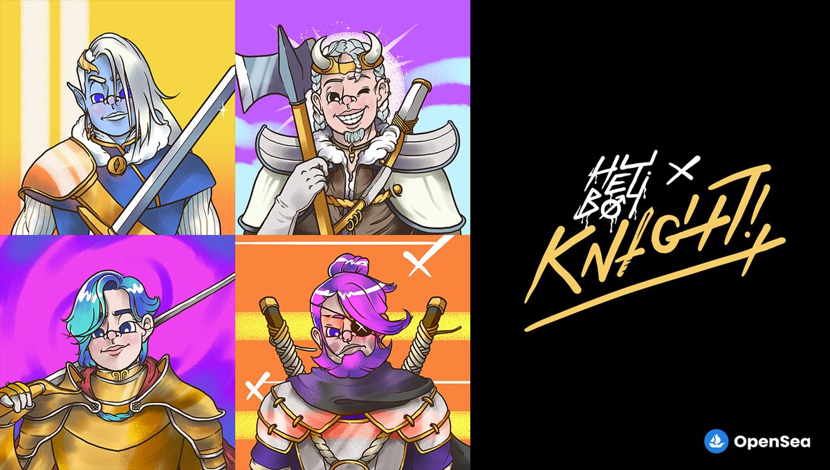 HeyBoy! / Hey Knight Boy! Theme ⚔️
I'm your knight! And I'll protect you, my lord!⚡️

Available on <a href="/opensea/">OpenSea</a> 
🔗 opensea.io/collection/hey…

#nft #NFTCommunity #nftcollectors #nfts #NFTdrop #NFTcollection #NFTcollectibles #nftcollector #nftopensea #opensea