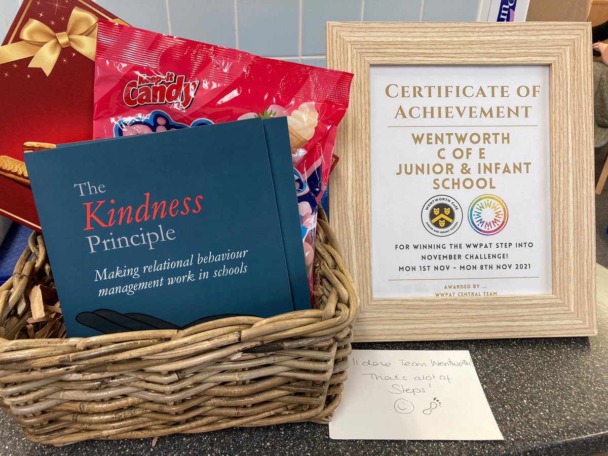 ⁦<a href="/Wentworthcofe/">Wentworth C Of E</a>⁩ staff will enjoy their victory ⁦⁦<a href="/WhiteWoodsPAT1/">White Woods Primary Academy Trust</a>⁩ #stepintonovember winners!!!