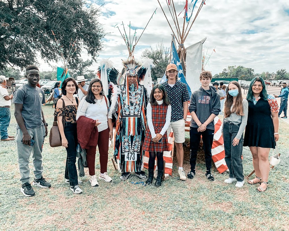 AYAExchange's tweet photo. AYA students in Texas had an incredible opportunity for meaningful cultural exchange when they visited the National Championship Native American Pow Wow. Truly amazing to experience indigenous traditions! #IEW2021 #NativeAmericanHeritageMonth https://t.co/7ADCGa1Syr