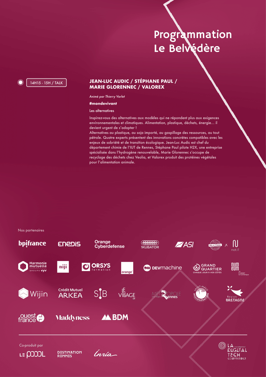 Une partie du programme de la 6ème édition de la #DigitalTC est disponible ! 🤩
👉 ladigital.tech/fr/programme
C'est le moment d'embarquer dans le train de l'#innovationvertueuse 🌱
#rennes #event #innovation #frenchtech