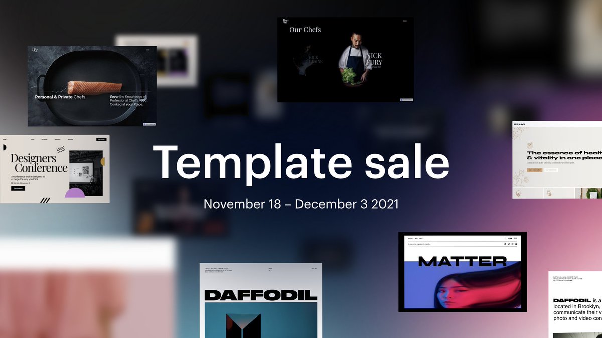 webflowconf's tweet photo. Just announced: All templates (and UI kits) are *50%* off until Friday 12/3, 11:59 pm PT 💸🥳

Use code: WTNCC-CYBER2021

View all templates: https://t.co/RtgNjHXiS9 https://t.co/QFv71RmgAg