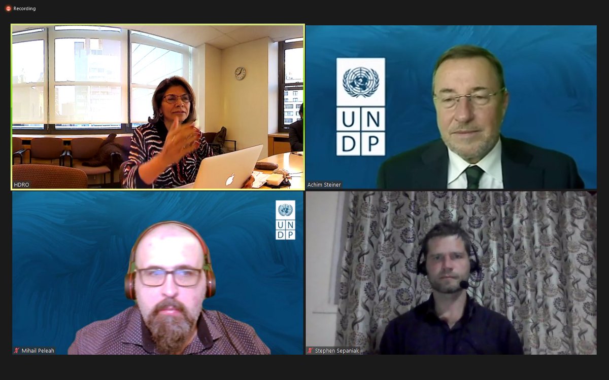 HDRUNDP's tweet photo. A stimulating dialogue continued today with the High-Level Advisory Panel for #NewGenHumanSecurity. The meeting featured a conversation with @ASteiner, who thanked the panel for their guidance and discussed the next steps for promoting human security in the 21st Century. https://t.co/cZIbnF3JOu
