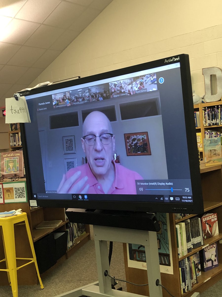 clay_cath's tweet photo. Aledo ISD is so lucky!  @gordonkorman is visiting with us today. https://t.co/GnNdiBvNPI