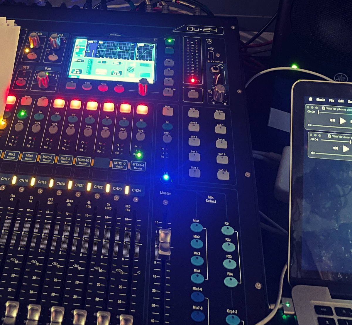 It has been a busy week including some sound work using this desk.

I’m currently listening to Coil, who a lot of people assume were an influence on Moonlow, whereas in fact I hadn’t really checked them out until now. I’m enjoying them so far.

How has your Thursday been?