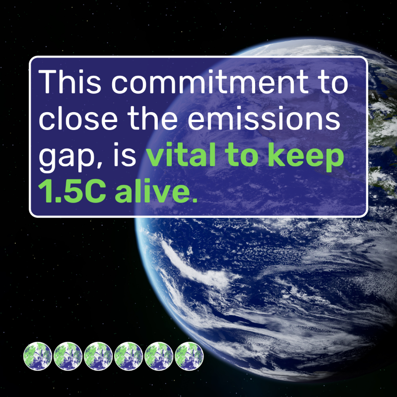 COP26's tweet photo. At #COP26, countries accelerated progress towards closing the emissions gap, and agreed to come back to do more for our planet in 2022.

Why is this significant?

Swipe to learn more 🔽