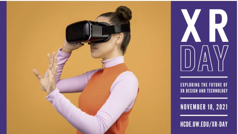 XrdaySeattle's tweet photo. Happening today in 10min! 

Exploring the future of XR design and technology

@hcdeUW #hcde #XRDAY https://t.co/YoKc68cD16