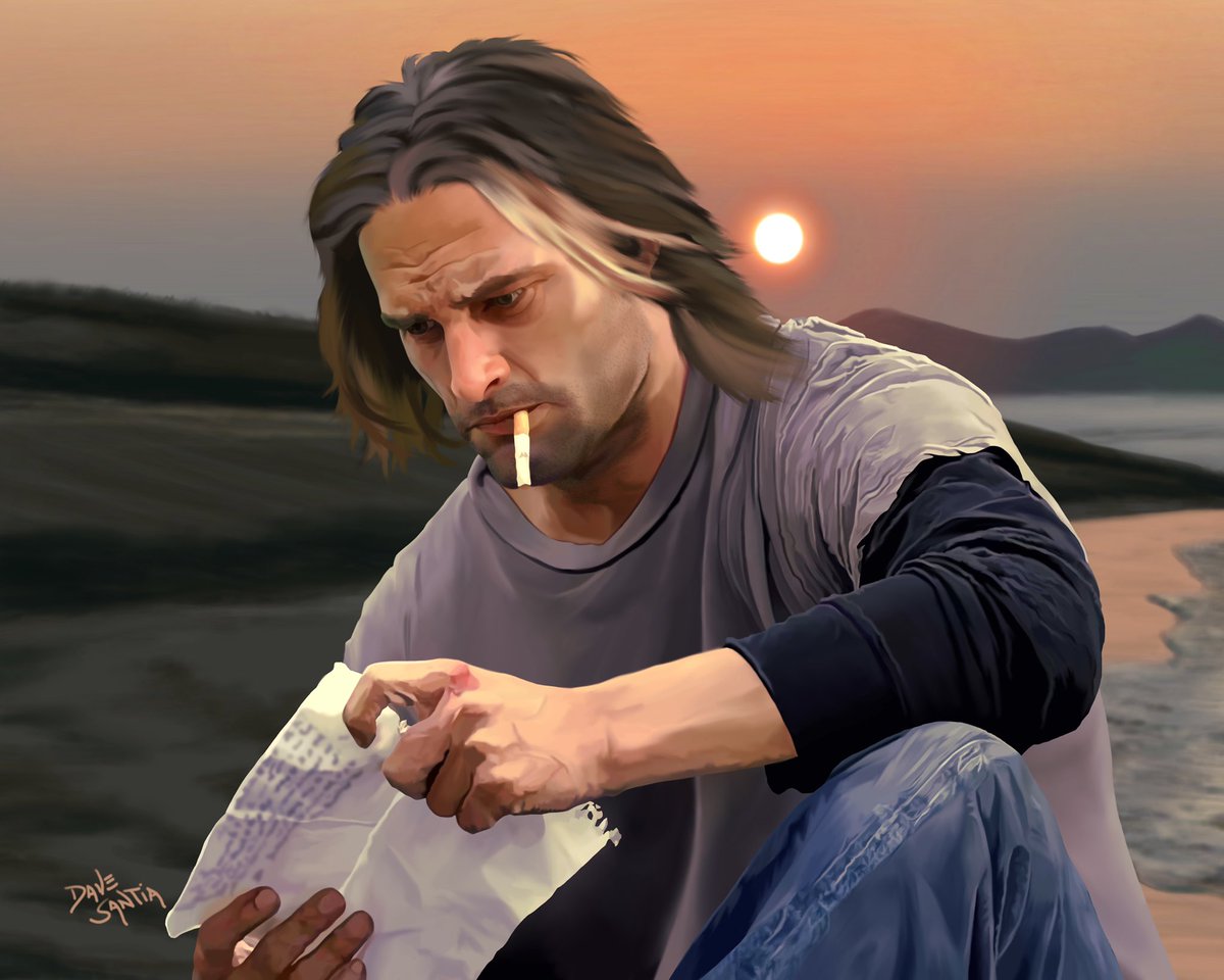 DaveSantia's tweet photo. The next in my series of LOST digital paintings, @JoshHolloway as James “Sawyer” Ford. Done entirely in @Procreate on an iPad Pro. #lost #losttvshow #lostie #losties #lostfandom #lostfanart #digitalart #digitalillustration #digitalpainting #digitalartist #digitalartwork https://t.co/rA5PGKDlwB
