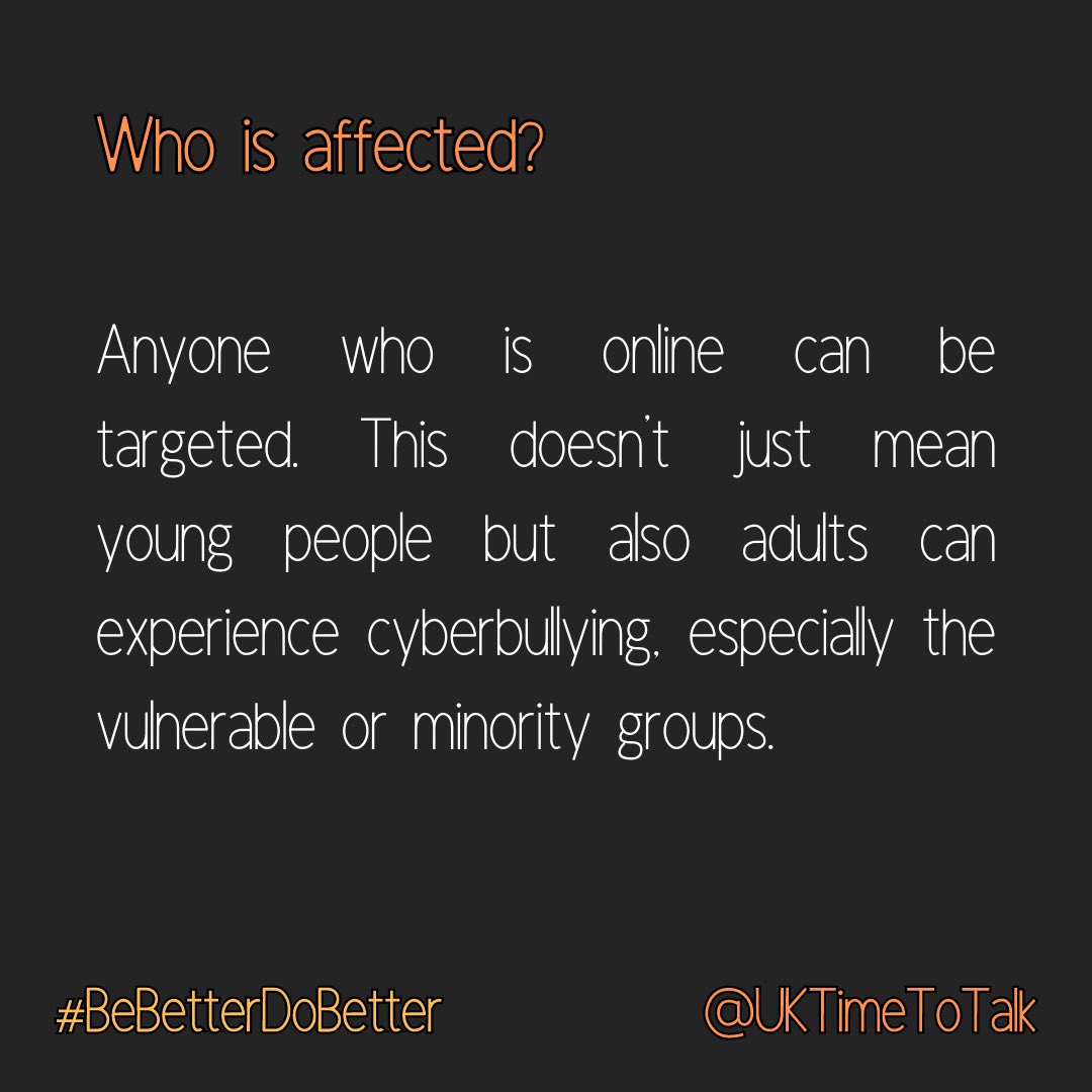 UKTimetoTalk's tweet image. Some people think only children can be bullied. This can sadly continue through adulthood. 

#onekindword #bullyblock #bebetterdobetter #antibullying #antibullyingweek #awareness #cyberbullying #support