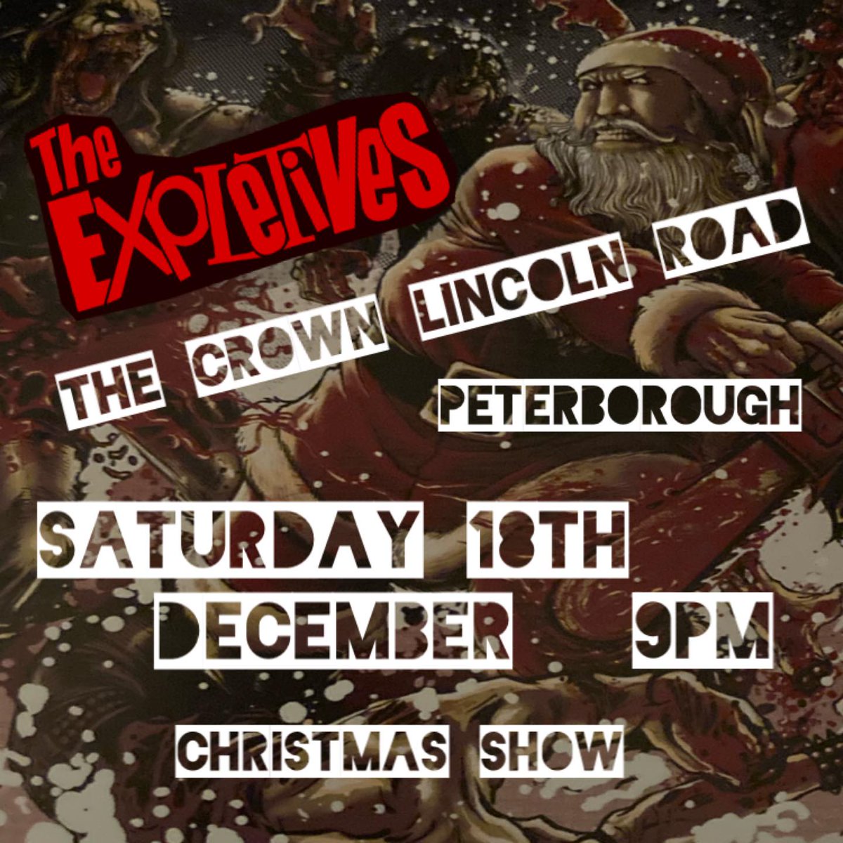 TheExpletivesUK's tweet photo. ROLL UP ROLL UP!    Our  Xmas  party bash is at #TheCrownLincolnRdPeterborough   on  SATURDAY  DEC 18TH. Come down and join  us for ales &amp; punk rock. #punktribute https://t.co/gTHdEGsRhS