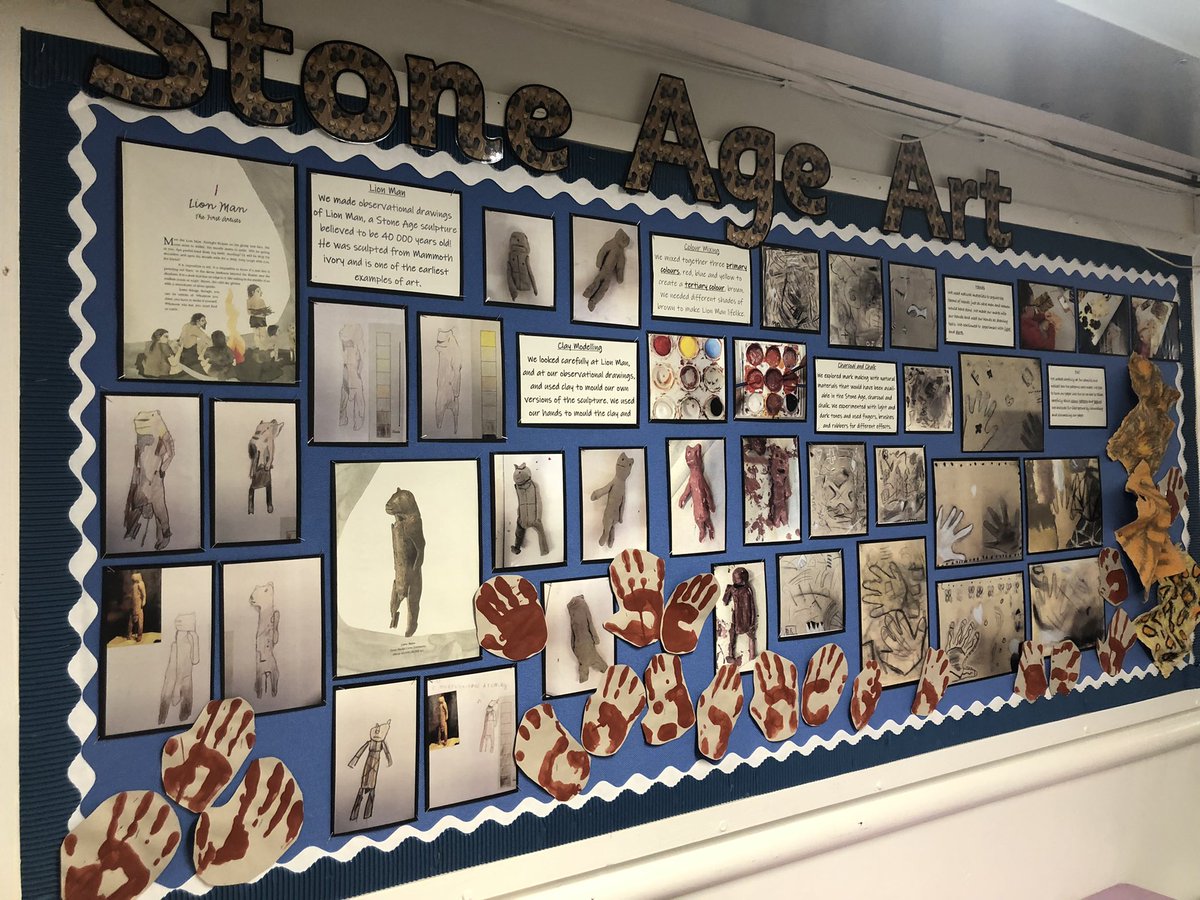 Year 3 have produced some Stone Age inspired work to be proud of in our latest project. Thanks for the inspiration <a href="/GomersalArt/">Gomersal Primary Art</a> <a href="/accessart/">Paula Briggs @AccessArt</a>