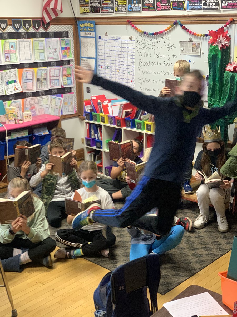 Thankful for our class novel for bringing us together. Finishing #chasingvermeer before Thanksgiving Break. Spotted: a student’s Ecosystem cactus project, and a photo-bomber.