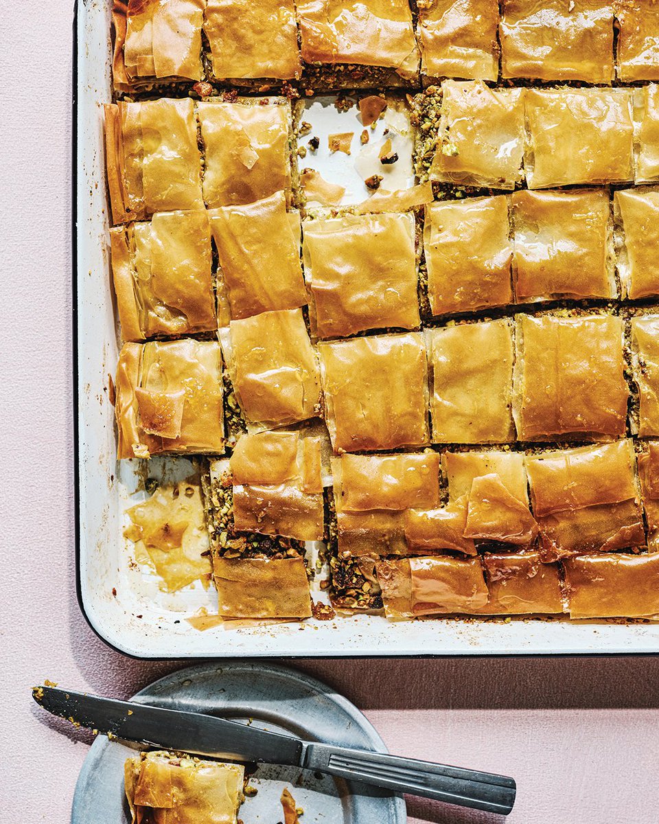 phaidonpress's tweet image. Did you miss National Baklava Day? We have you covered! There are plenty of sweet treats like this pistachio &amp;amp; apricot baklava in @salmaskitchen's #MiddleEasternSweets bit.ly/3c6jQFb