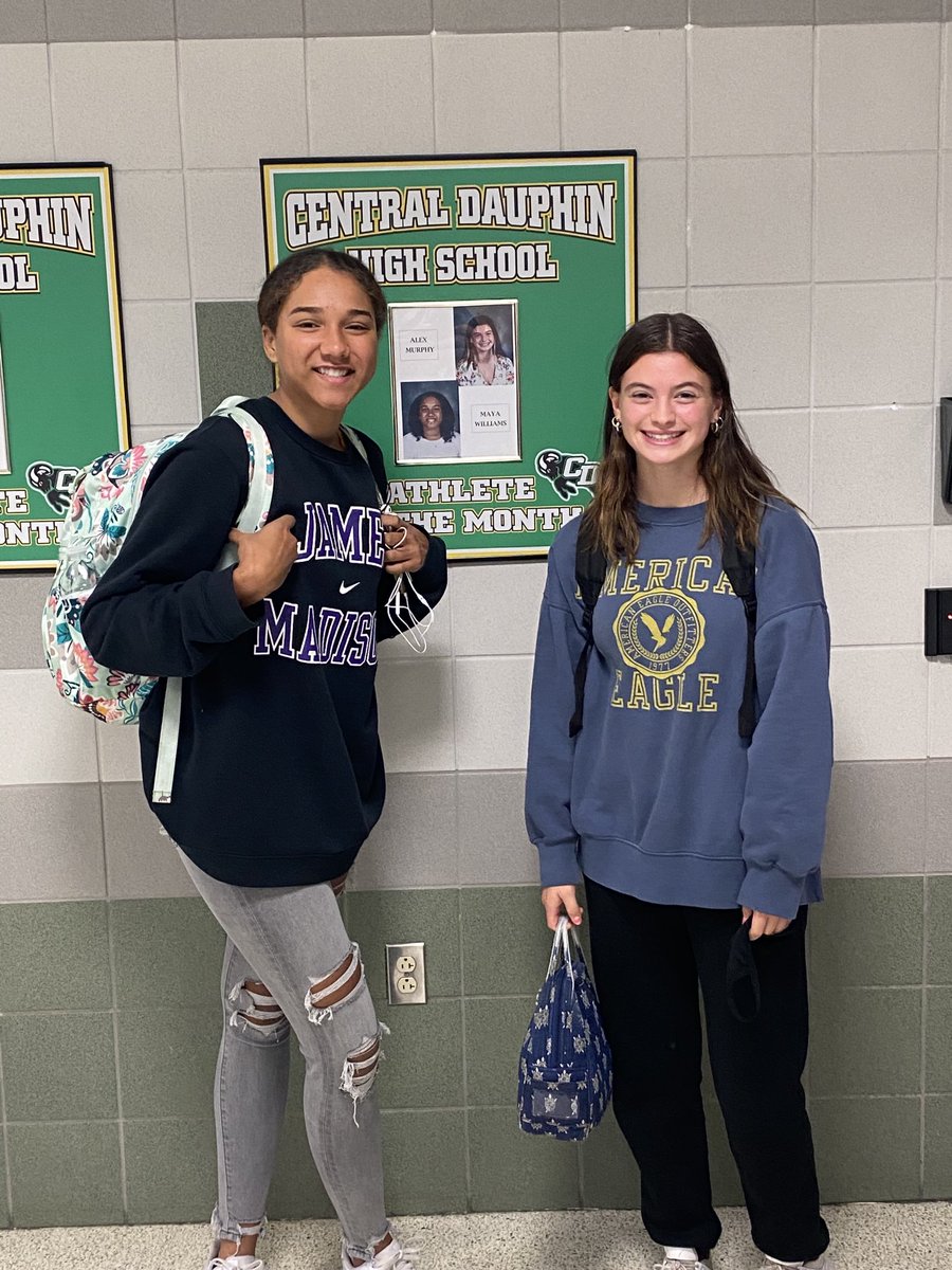 CDAthletics's tweet photo. S/O to F Hockey player Maya Williams and Soccer player Alex Murphy-Co Female Athlete of month for October. Both girls reached 100 career points 1 day apart. Great job ladies. https://t.co/HHwD3WfxSA